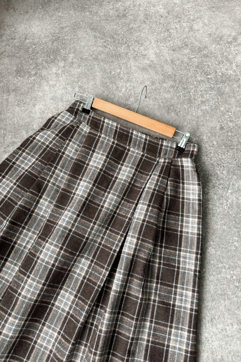 Rebeca Kahverengi Ekose Etek