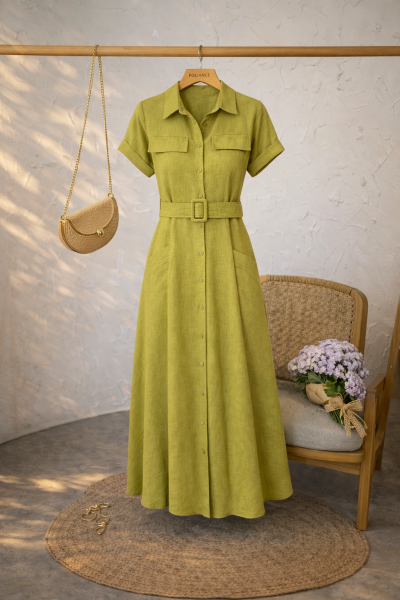 Ays Yağ Yeşili Elbise