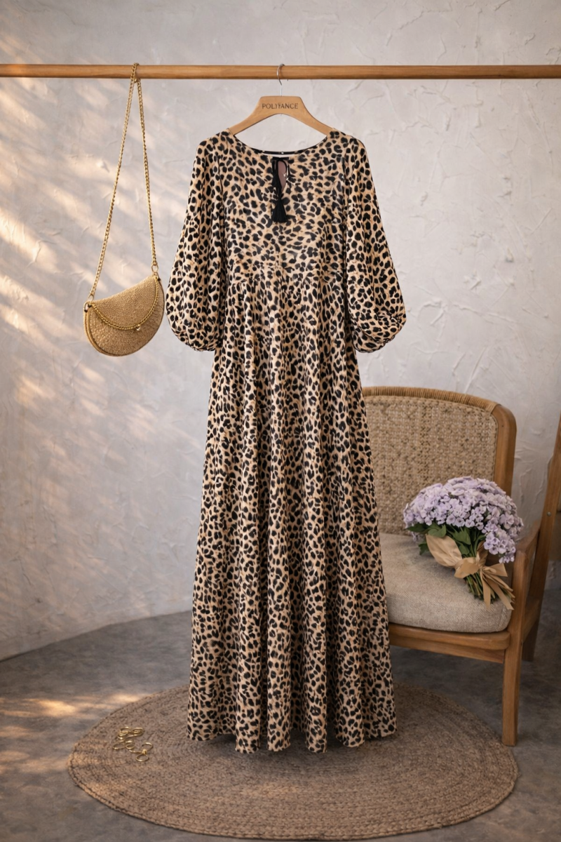 Beyra Leopar Elbise