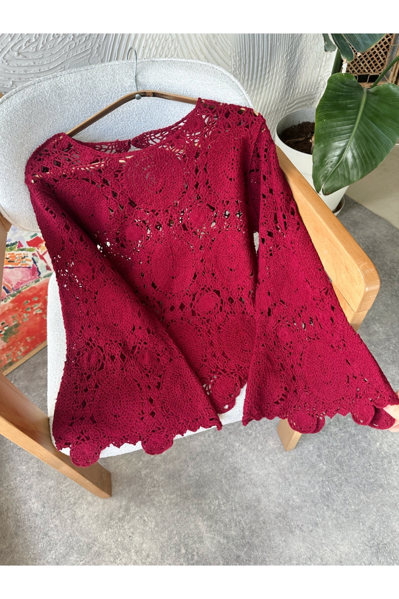 Emilya Bordo Bluz 