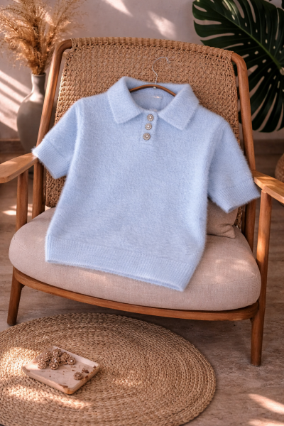 Josep Açık Mavi Kazak