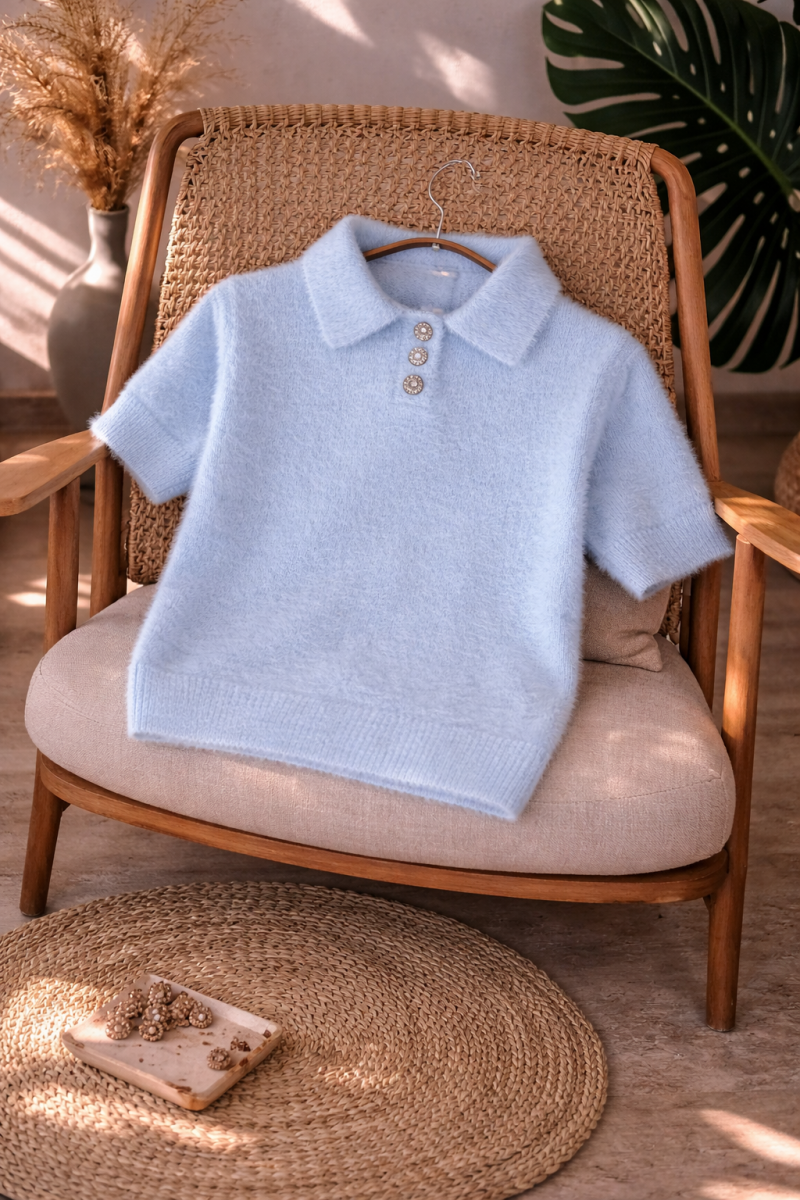 Josep Açık Mavi Kazak