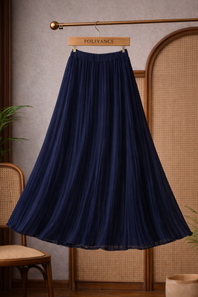 Mono Lacivert Kloş Etek