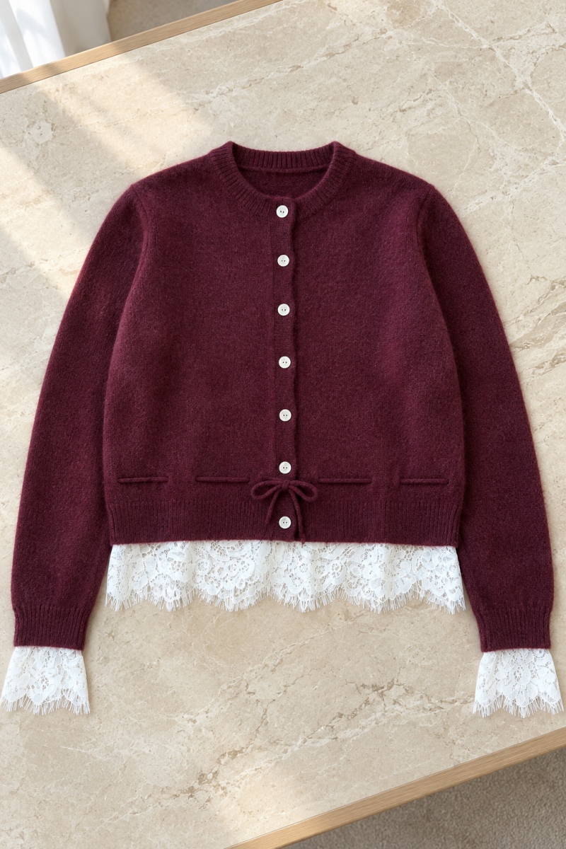 Nebra Bordo  Hırka