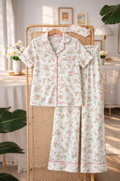 Puffy Beyaz Pijama Takımı