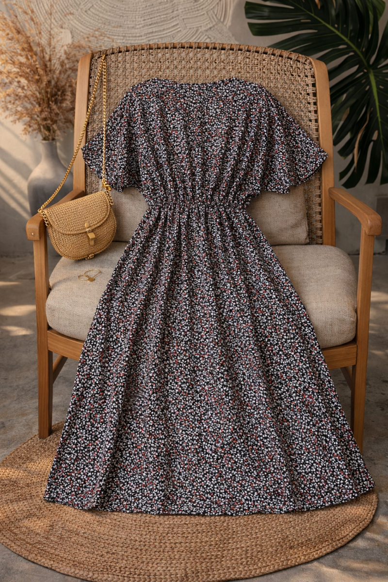 Sanye Kahverengi Elbise