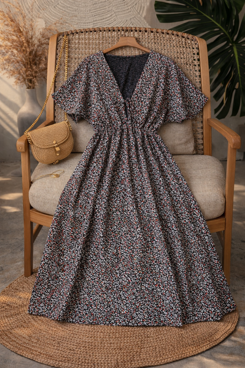 Sanye Kahverengi Elbise